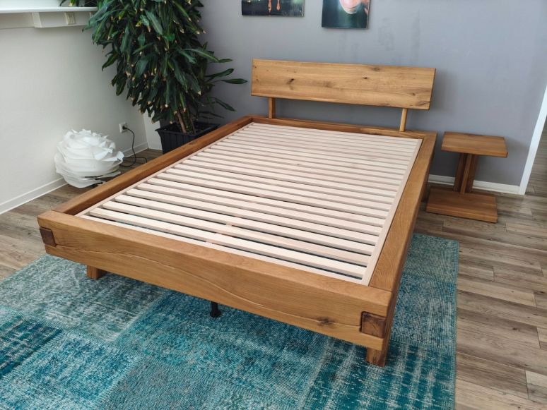 (A695) Bed Chania Balkenbett including accessories, 140x200 cm