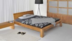 Bed Taurus with solid wood headboard|Overall view solid wood bed Taurus